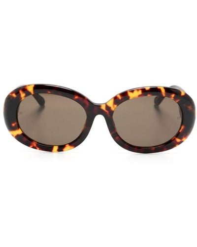 Linda Farrow Lina Round-frame Sunglasses - Brown