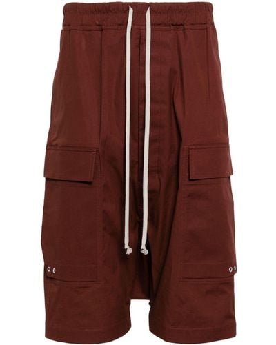 Rick Owens Drop-crotch Cargo Shorts - Red