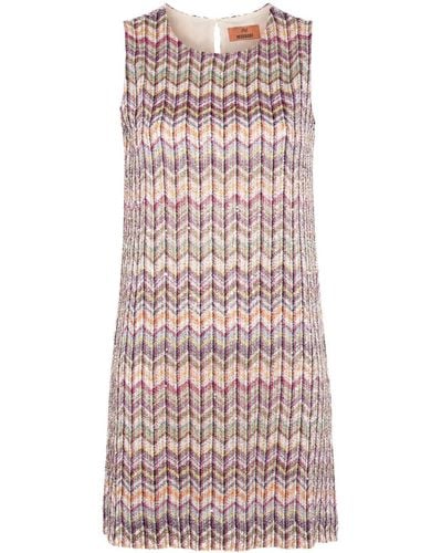 Missoni Sequined Zigzag-woven Minidress - Pink
