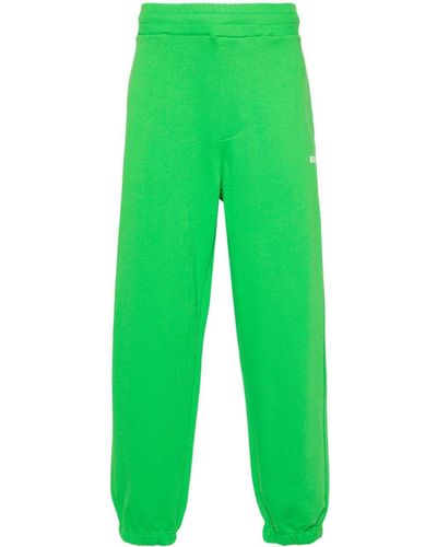 MSGM Logo-print Cotton Track Trousers - Green