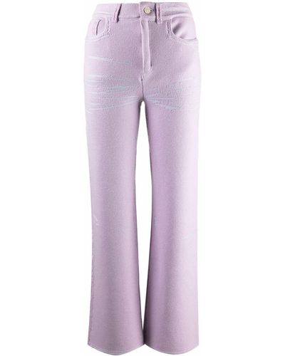 Barrie Straight-leg Knitted Trousers - Purple