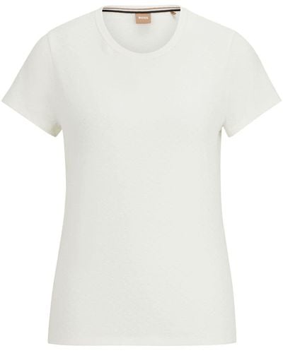 BOSS T-shirt Met Logo-reliëf - Wit