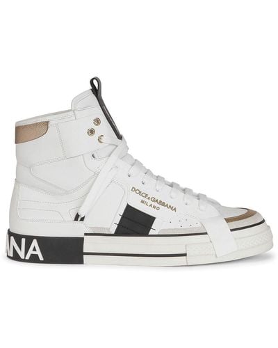 Dolce & Gabbana High-top Lace-up Sneakers - White