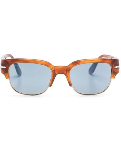 Persol Eckige Sonnenbrille in Schildpattoptik - Blau