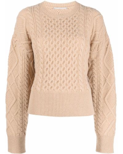Stella McCartney Aran-knit Crew Neck Sweater - Natural