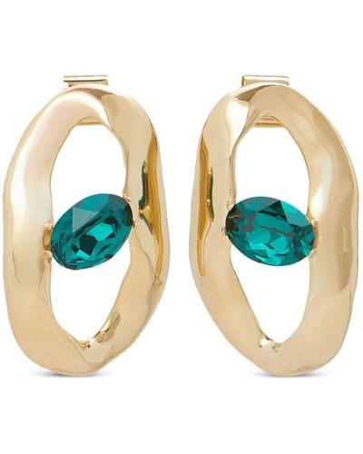 Marni Crystal-embellished Asymmetric Earrings - Blue