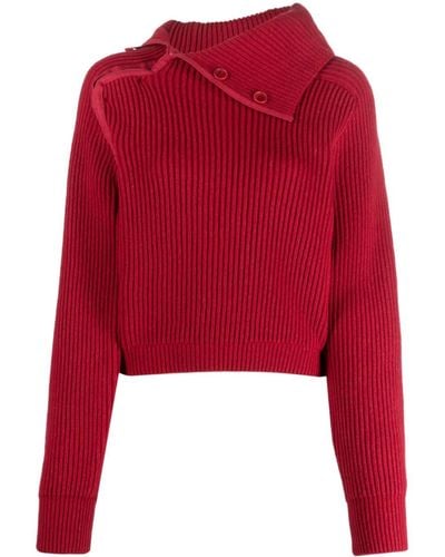 Jacquemus Asymmetrischer Pullover mit Cut-Outs - Rot