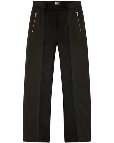 DIESEL P-warhols Paneled Straight-leg Pants - Black