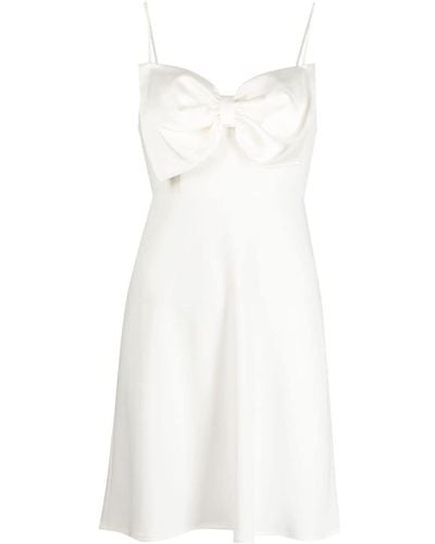 RIXO London Oversize Bow-detail Short Dress - White