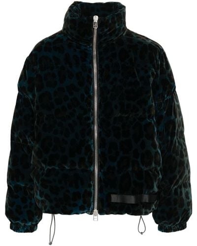 OAMC Trace Leopard-print Velvet Jacket - Black