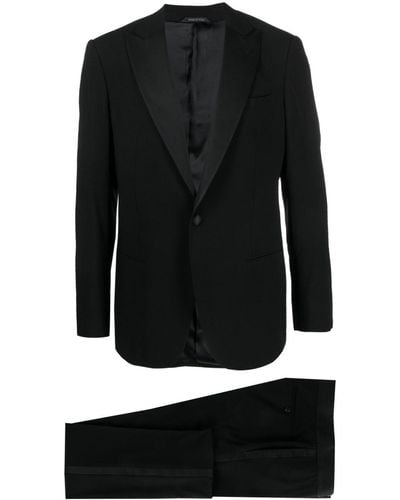 Giorgio Armani Single-breasted Wool Suit - Black