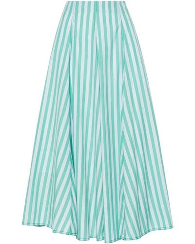 Sunnei Poplin Striped Midi Skirt - Blue