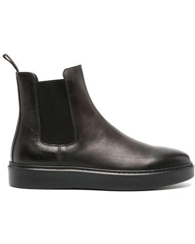 Doucal's Leather Chelsea Ankle Boots - Black