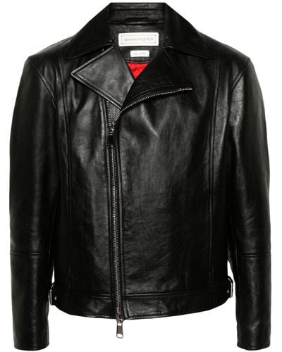 Alexander McQueen Zip-up Leather Biker Jacket - Black