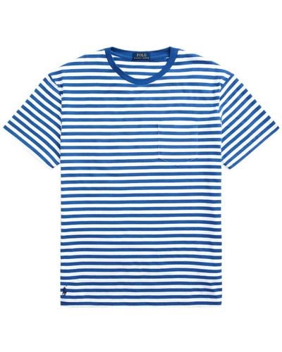 Polo Ralph Lauren Stripe-pattern Cotton T-shirt - Blue