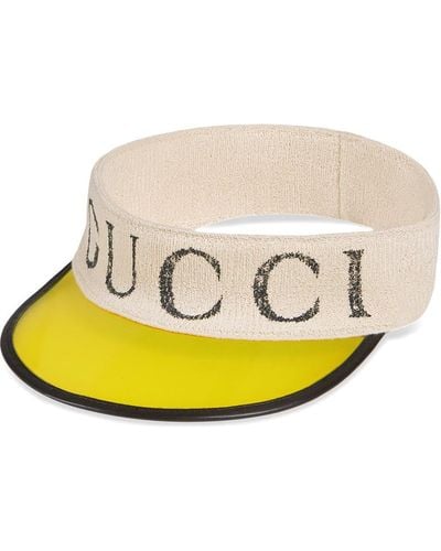 Gucci Visière en vinyle avec logo - Jaune