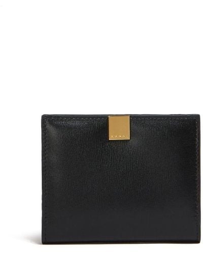 Marni Tri-fold Leather Wallet - Black