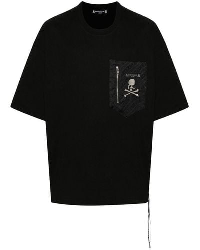 Mastermind Japan Logo-embroidered cotton T-shirt - Schwarz