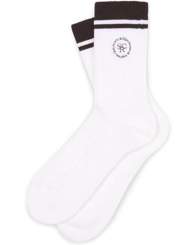 Sporty & Rich Logo-embroidered Cotton Socks - White