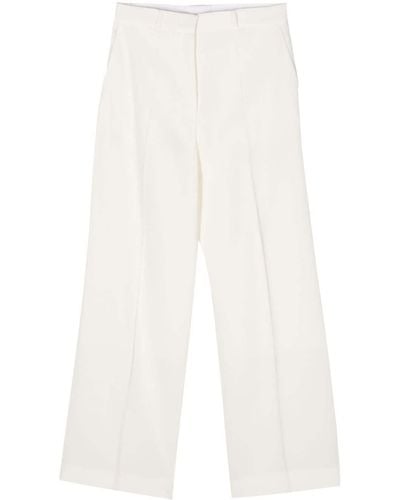 Lanvin Pantalones rectos de talle medio - Blanco