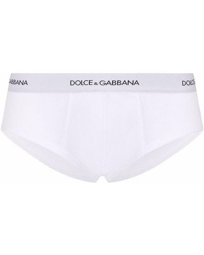 Dolce & Gabbana Logo-waistband Briefs - White