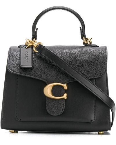 COACH Mixed Leather Tabby Top Handle 20 Black