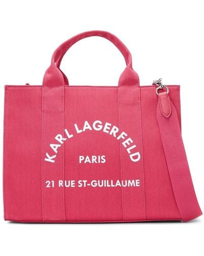 Karl Lagerfeld Shopper mit Logo-Print - Pink