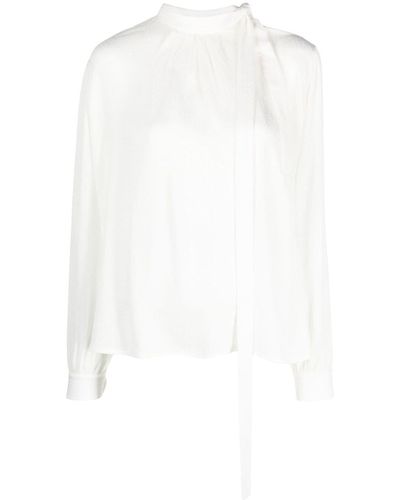 Givenchy Seidenbluse mit 4G-Muster - Weiß