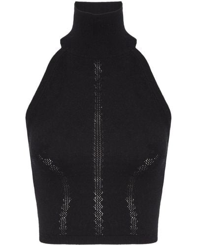 RTA Top corto con cuello alto - Negro