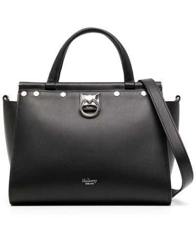 Mulberry Iris Leather Tote Bag - Black