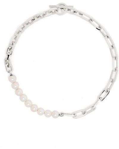 MAOR Trio Elm anchor-chain necklace - Bianco