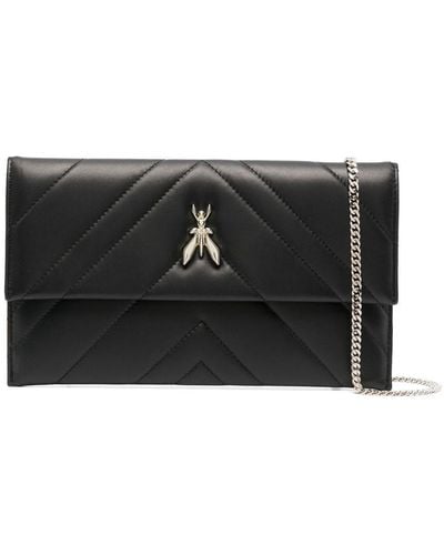 Patrizia Pepe Quilted Fly Pochette Clutch - Black