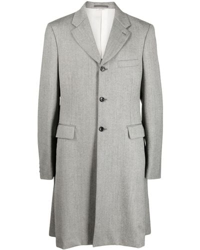 Comme des Garçons Manteau drapé à simple boutonnage - Gris