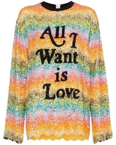 Ashish All I Want Is Love Sequin Embellished Sweatshirt - Multicolor