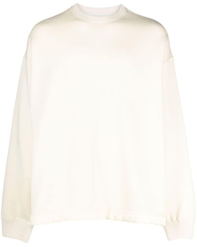 Jil Sander Crew Neck Virgin Wool Sweater - White