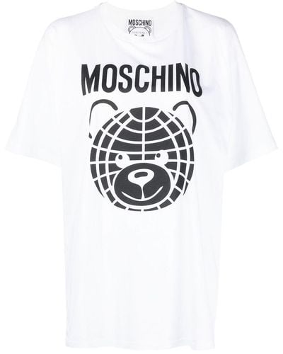 Moschino T-shirt Met Teddybeerprint - Wit