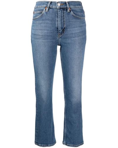 RE/DONE Jeans dritti 70s crop - Blu