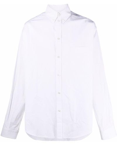 Balenciaga Long-sleeve Button-down Shirt - White