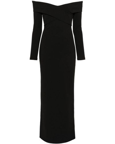 Solace London Galia Off-shoulder Maxi Dress - Black