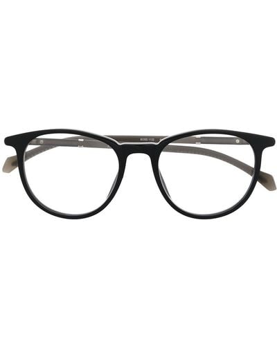 BOSS Round-frame Clear-lens Eyeglasses - Black