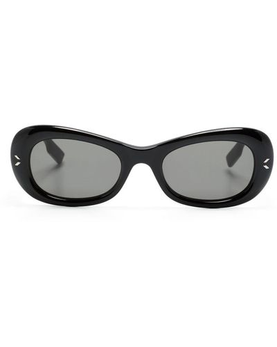 McQ Sonnenbrille mit ovalem Gestell - Schwarz