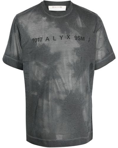 1017 ALYX 9SM Graphic-print Cotton-blend T-shirt - Grey