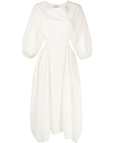 Henrik Vibskov Robe mi-longue Delivery à broderie anglaise - Blanc