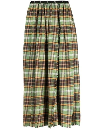 R13 Plaid Midi Skirt - Women's - Cotton - Green