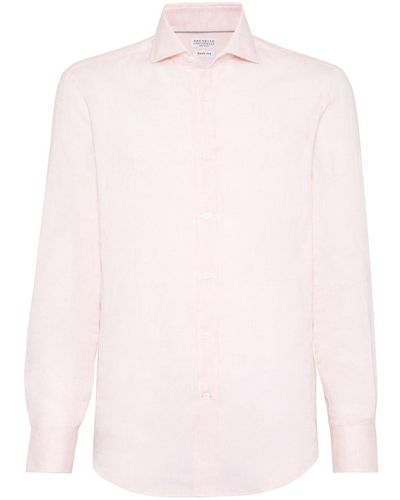 Brunello Cucinelli Hemd aus Leinen - Pink