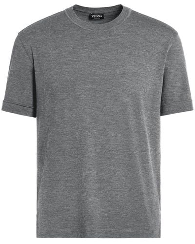 Zegna T-Shirt aus Wolle - Grau