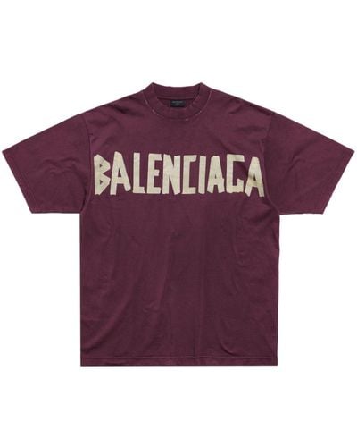 Balenciaga T-Shirt mit Logo-Print - Rot