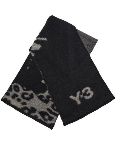 Y-3 Intarsia-knit Logo Scarf - Black