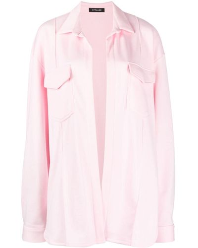 Styland Long-sleeve Cotton Shirt - Pink