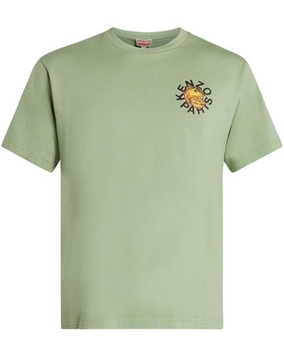 KENZO T-shirt en coton à logo imprimé - Vert